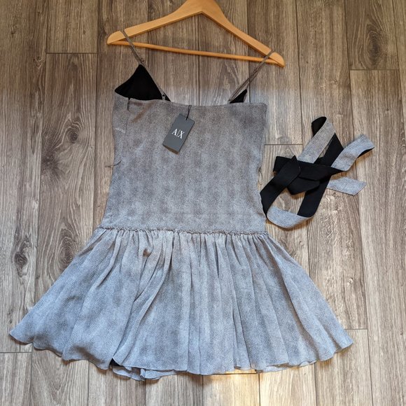 NWT Petite (0P) - A/X Silk Snakeskin-print Drop Waist Dress - Picture 2 of 9